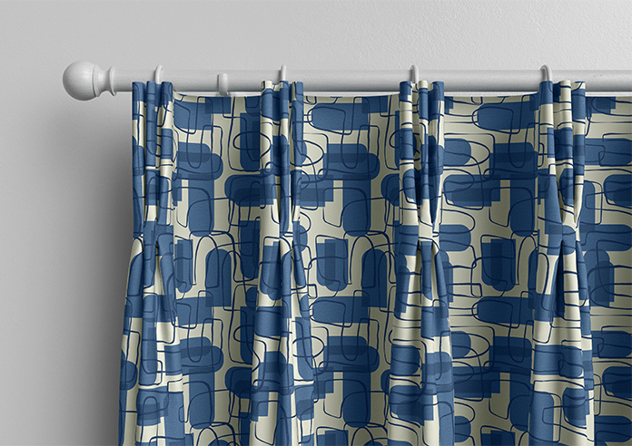 Meander, Navy - Made to Measure Curtains - Image 11